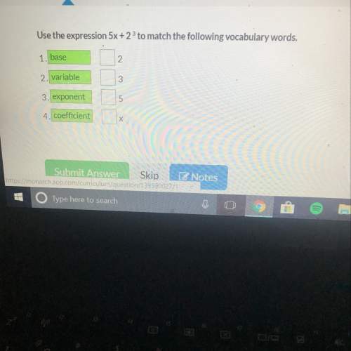 Use the expression 5x + 2^3 to match the following vocabulary words