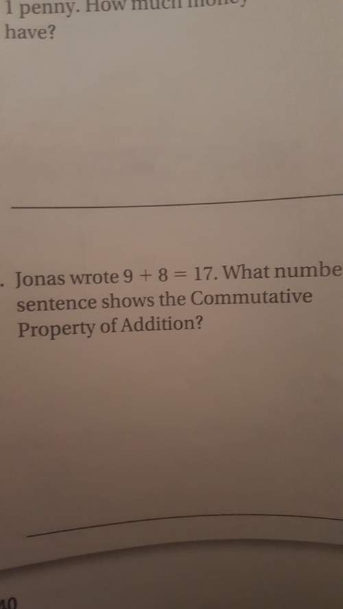 What number sentence shows the commutative property of addition?