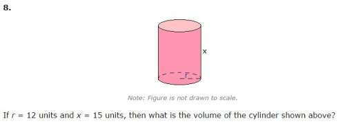 If r = 12 units and x = 15 units, then what is the volume of the cylinder shown above