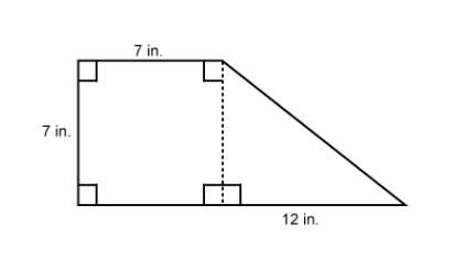 What is the area of this figure?  49.5 in² 66.5 in² 84 in²
