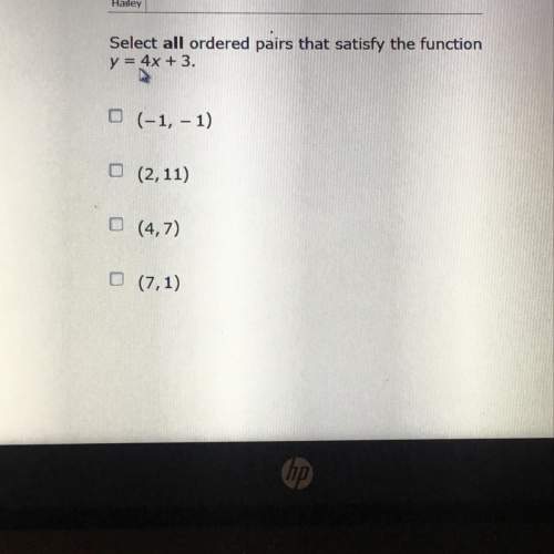 Select all ordered pairs that satisfy the function y = 4x + 3
