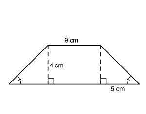 What is the area of the trapezoid? the diagram is not drawn to scale. a. 14 cm2