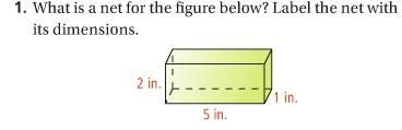 What is a net for the figure below? label the net with its dimensions