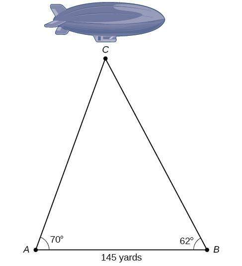 The diagram shown below represents the height of a blimp flying over a football stadium. find the he