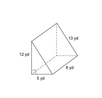 What is the surface area of the prism? a. 164 yd2 b. 204 yd2 c. 240 yd2 d. 300 yd2