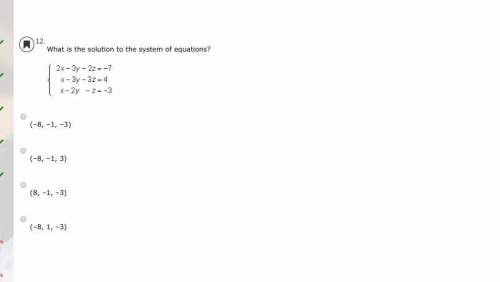 What is the solution to the system of equations?  (–8, –1, –3)