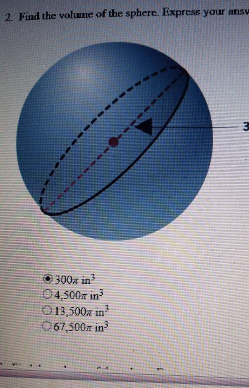 Find the volume of the sphere. express your answer in term of pie
