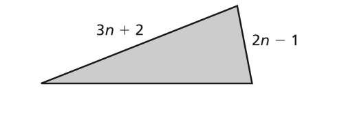 The expression 9n + 1 represents the perimeter (in meters) of the triangle. write an expressio