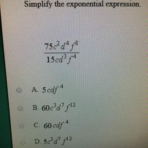Simplify the exponential expression  a- 5cdf b- 60cdf c- 60cdf  d- 5cdf