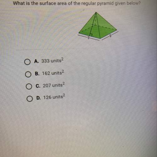 What is the surface area of the regular pyramid given below ?
