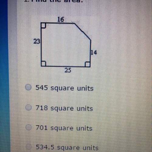 Find the area.  a:  545 square units b:  718 square units&lt;