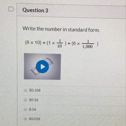 Write the number in standard form (8x10)+(1x1/10)+6x1/1’000