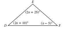 Find the measure of angle e. 25 30 70 85