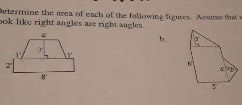 determine the area of each of the following figures. assume that all angles that look li