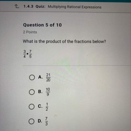 What is the product of the fraction below? 3/4 • 7/5