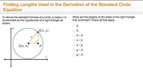 To derive the standard formula of a circle, a radius r is constructed as the hypotenuse of a right t