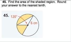 Find the area of the shaded region. round your answer to the nearest tenth.