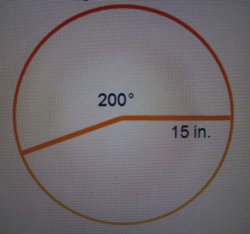 What is the approximate length of arc s on the circle ? a) 5.23 inb) 41.87 inc) 52