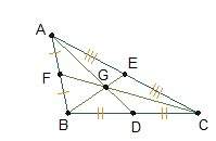 In triangle abc, bg = 24 mm. what is the length of segment ge?