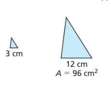The polygons are similar. the area of one polygon is given find the area of the other.v