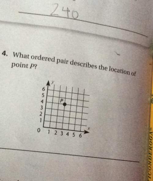 What ordered pair describes the location of point p?
