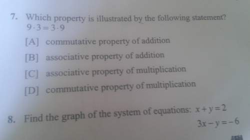 7.) which property is illustrated by the following statement?  (zoom out to see full pic)