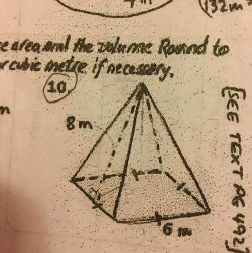 Find the volume of the square based pyramid.