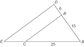 Bc is parallel to de. what is ce? enter your answer in the box.