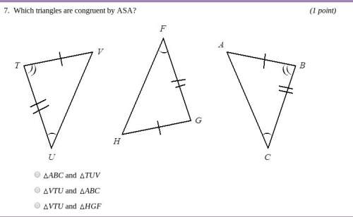 Honors geometry: congruent triangles; *the last option is none of the above*