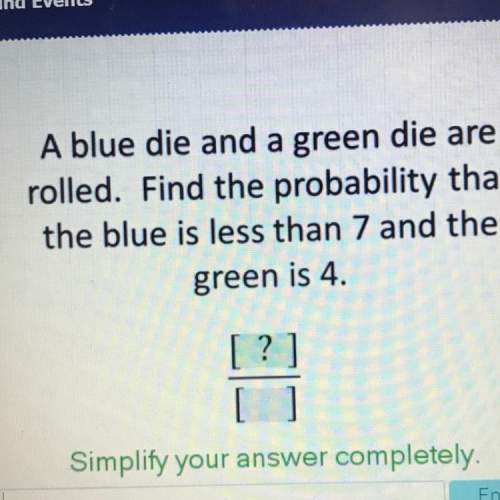 Find the probability that the blue is less than 7 and the green is 4