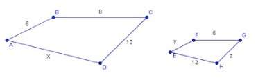 The polygons below are similar. find the value of z.  a. 4.5 b. 7.5 c. 12