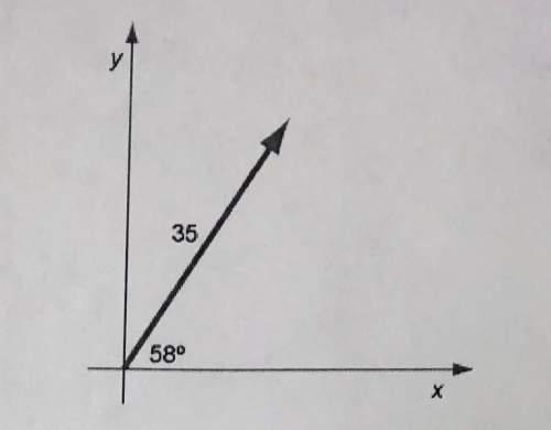 Look at the vector below. it is at a 58 degree angle and has a magnitude of 35.  a. what