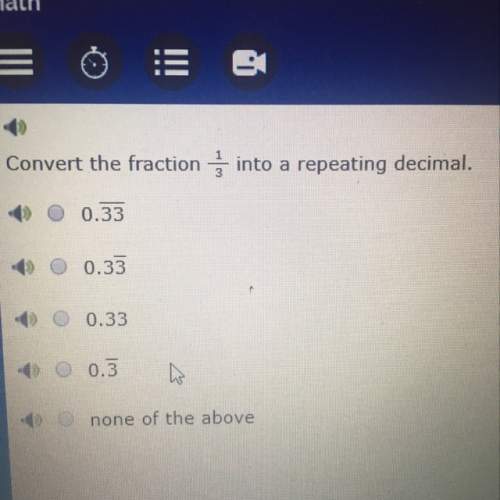 Convert the fraction 1/3 into a repeating decimal