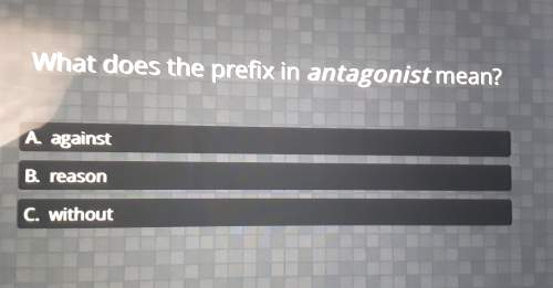 What does the prefix in antagonist mean? a. against. b. reason c.without