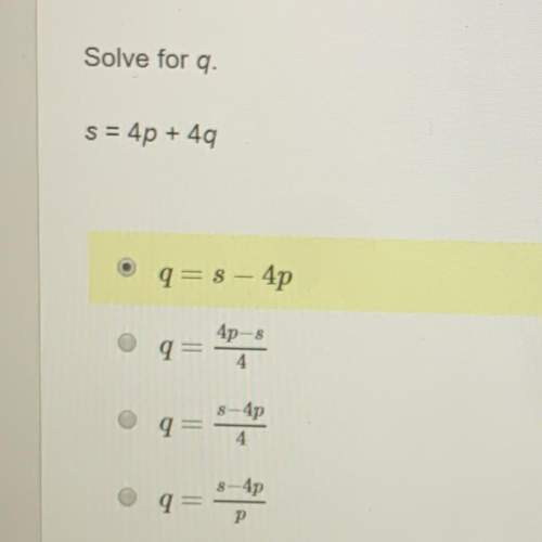 Solve for q. s = 4p + 4q someone pl