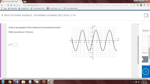 What is the equation of the midline of the sinusoidal function?  enter your answer in th