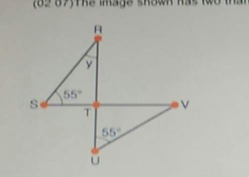 Plz ! the image shown has two triangles sharing for vertex what is the measure of tvu and why
