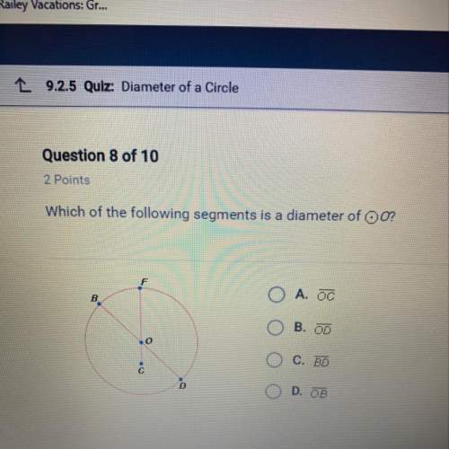 Which of the following segments is a diameter of o?