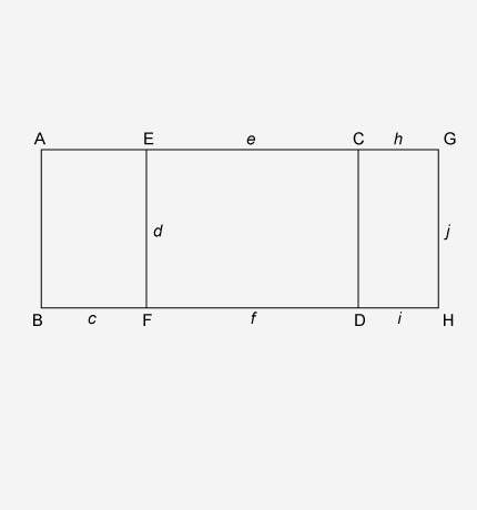Select the correct answer.which formula gives the area of rectangle efhg?