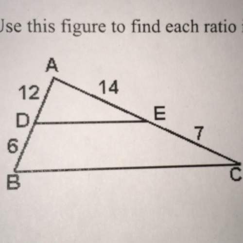 Use the figure to find each ratio in simplest form. ad/db 2: 1 1: 2 2: 3