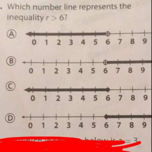 Which number line represents the inequality r &lt; 6