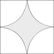 The figure shown is formed by the arcs joining the midpoints of the four sides of a square with a si