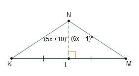 Brainliest if answered triangle knm is isosceles, where angle n is the vertex.