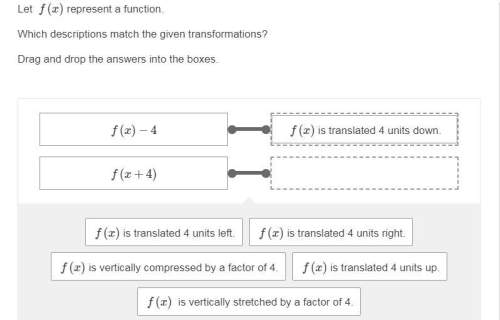 Let f(x) represent a function. which descriptions match the given transformations? drag and drop th