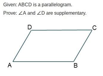 given: abcd is a parallelogram. prove: ∠a and ∠d are supplementary. by th