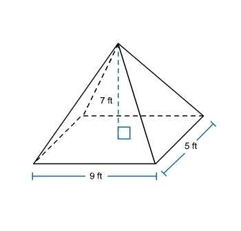 What is the volume of the rectangular pyramid?  a.