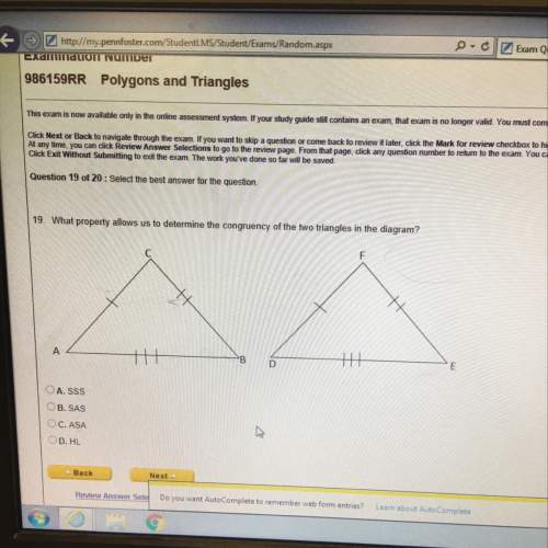 What property allows us to determine the congruency of the two triangles in the diagram?