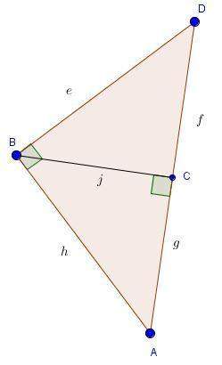 Use the geometric mean theorem to find the value of j if g=3 and f=12