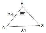 What is the length of line segment rs? use the law of sines to find the answer. round to the neares