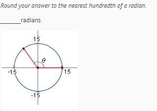 The arc length of angle theta is 35 inches. what is theta in radians?